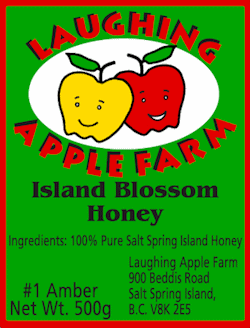 Laughing Apple Farm Island Blossom Honey made on Salt Spring Island